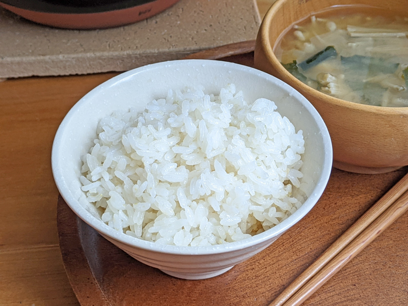 植田自然栽培米にこまるのご飯とお味噌汁