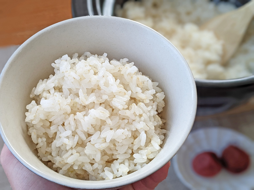 安藤自然栽培米の7分ご飯