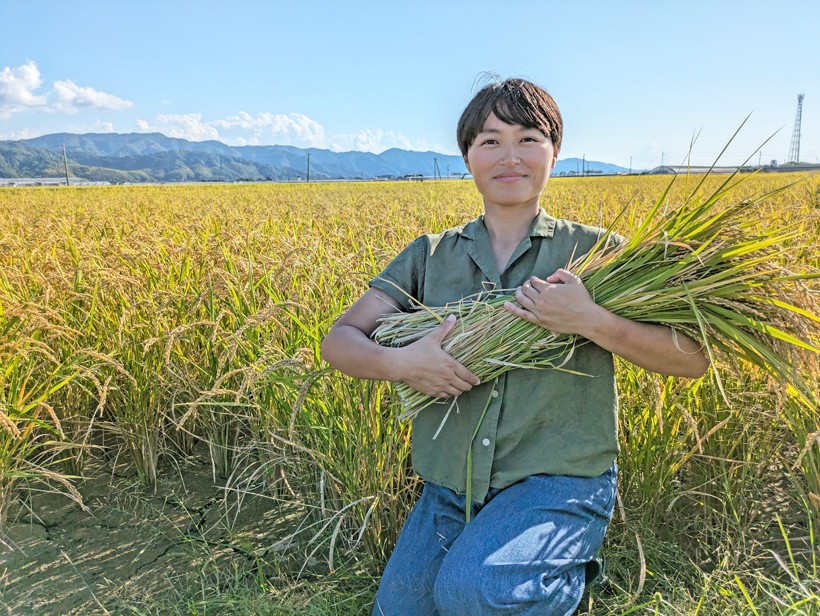 自然栽培米農家塚田美恵と稲